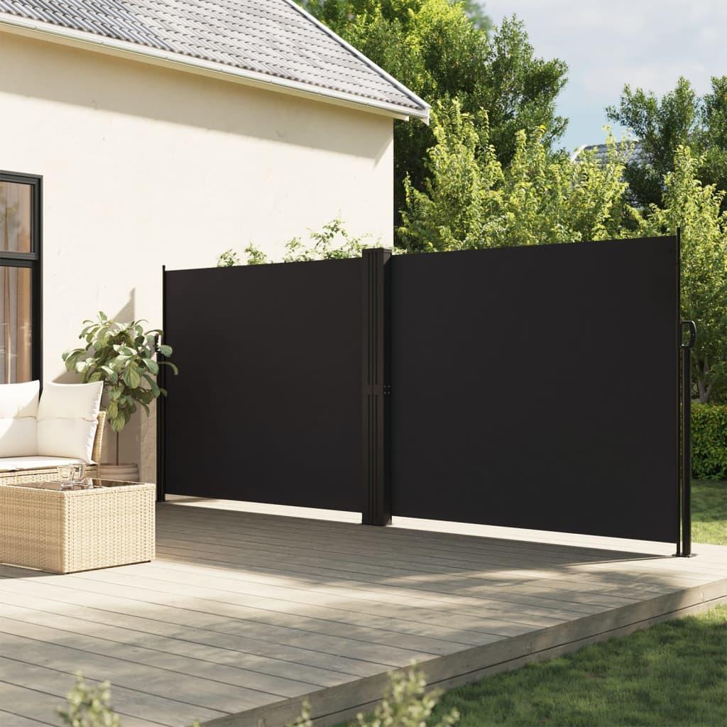 Sammenrullelig sidemarkise 160 x 600 cm sort