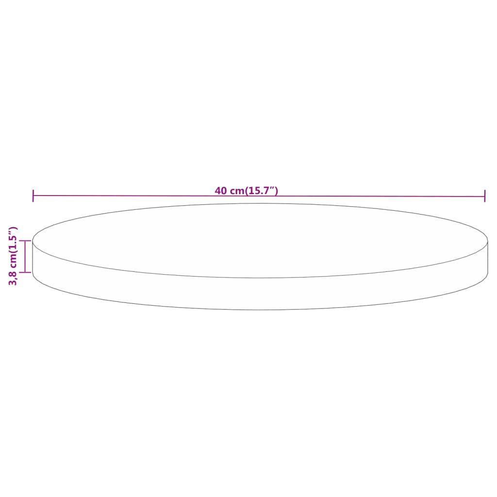 Bordplade Ø40x3,8 cm rund massivt mangotræ