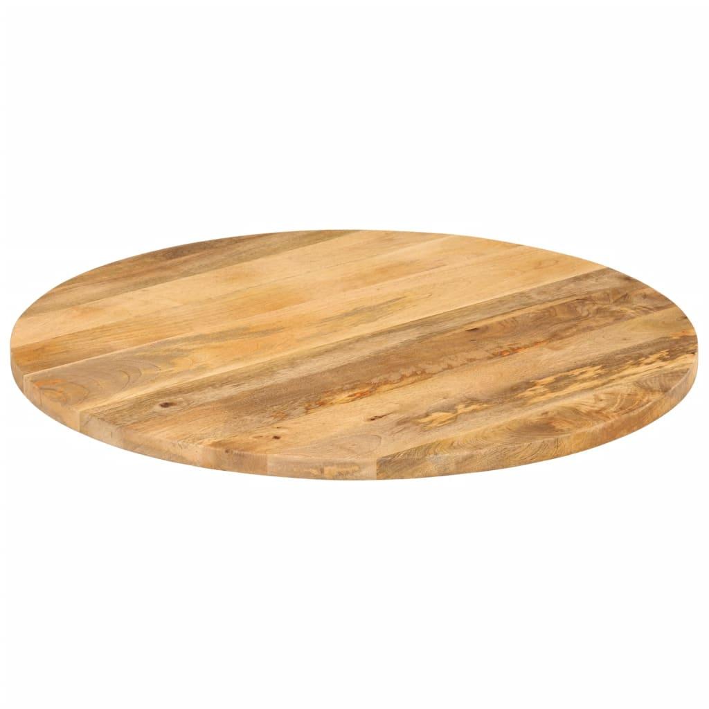 Bordplade Ø80x3,8 cm rund massivt mangotræ