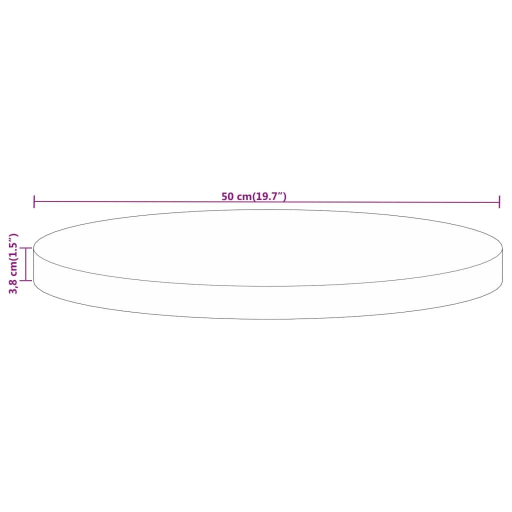 Bordplade Ø50x3,8 cm rund massivt mangotræ