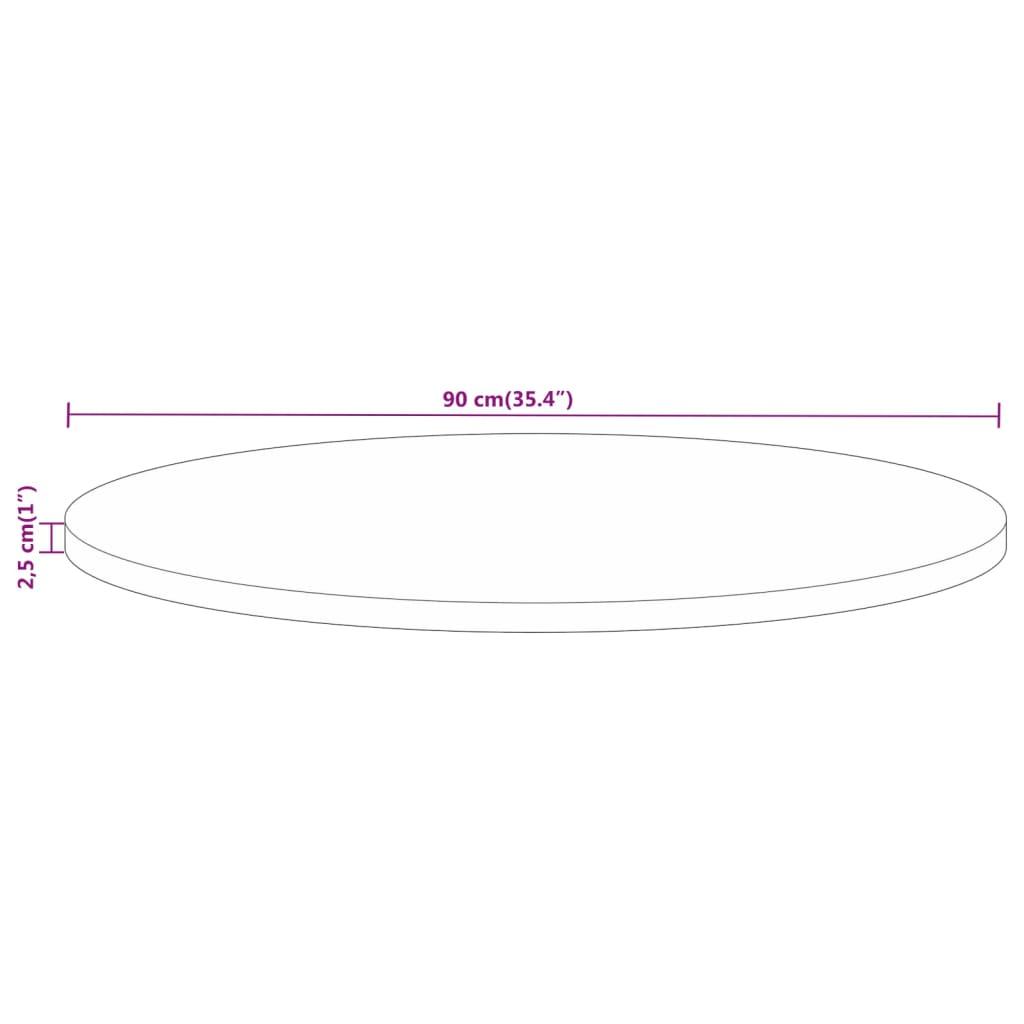 Bordplade Ø90x2,5 cm rund massivt mangotræ