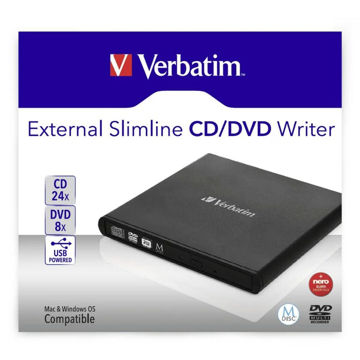 Ekstern optager Verbatim Slimline CD/DVD Sort