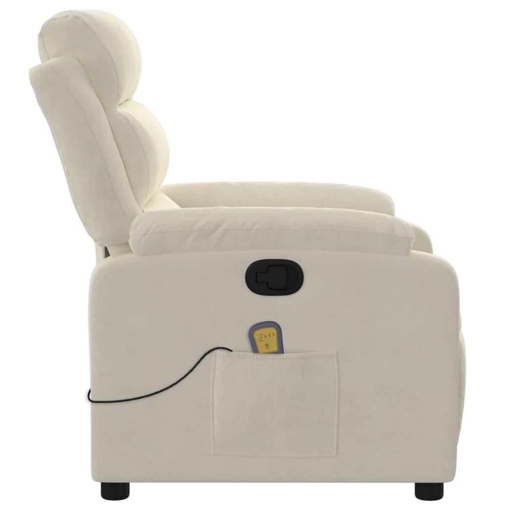 Massagestol velour cremefarvet