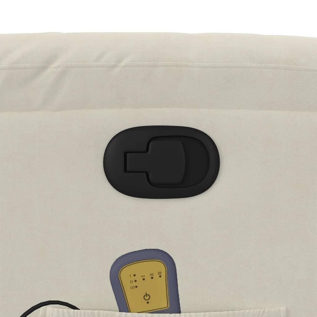 Massagestol velour cremefarvet
