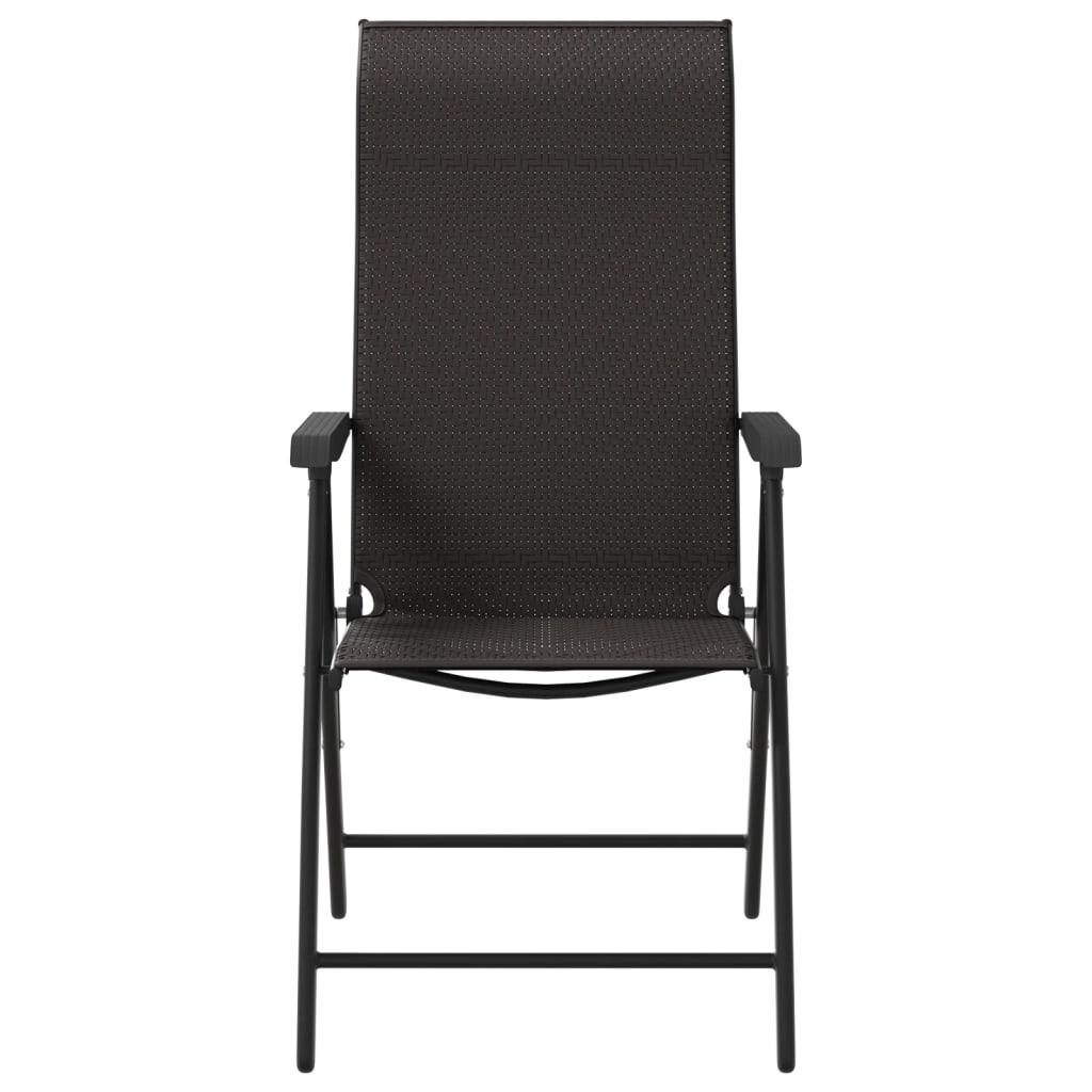 Havestole 2 stk. foldbar polyrattan sort