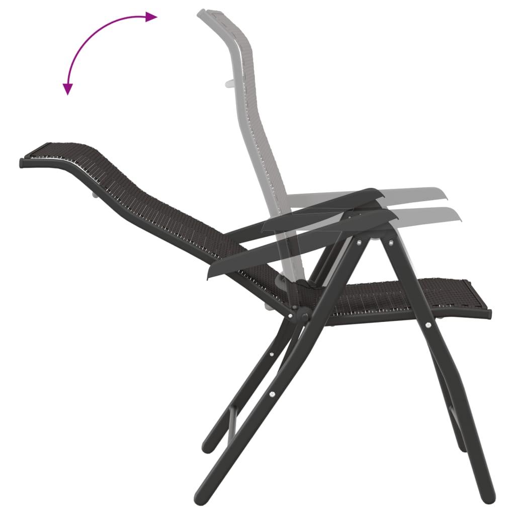Havestole 2 stk. foldbar polyrattan sort
