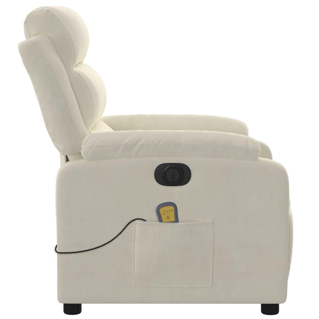 Massagestol velour cremefarvet
