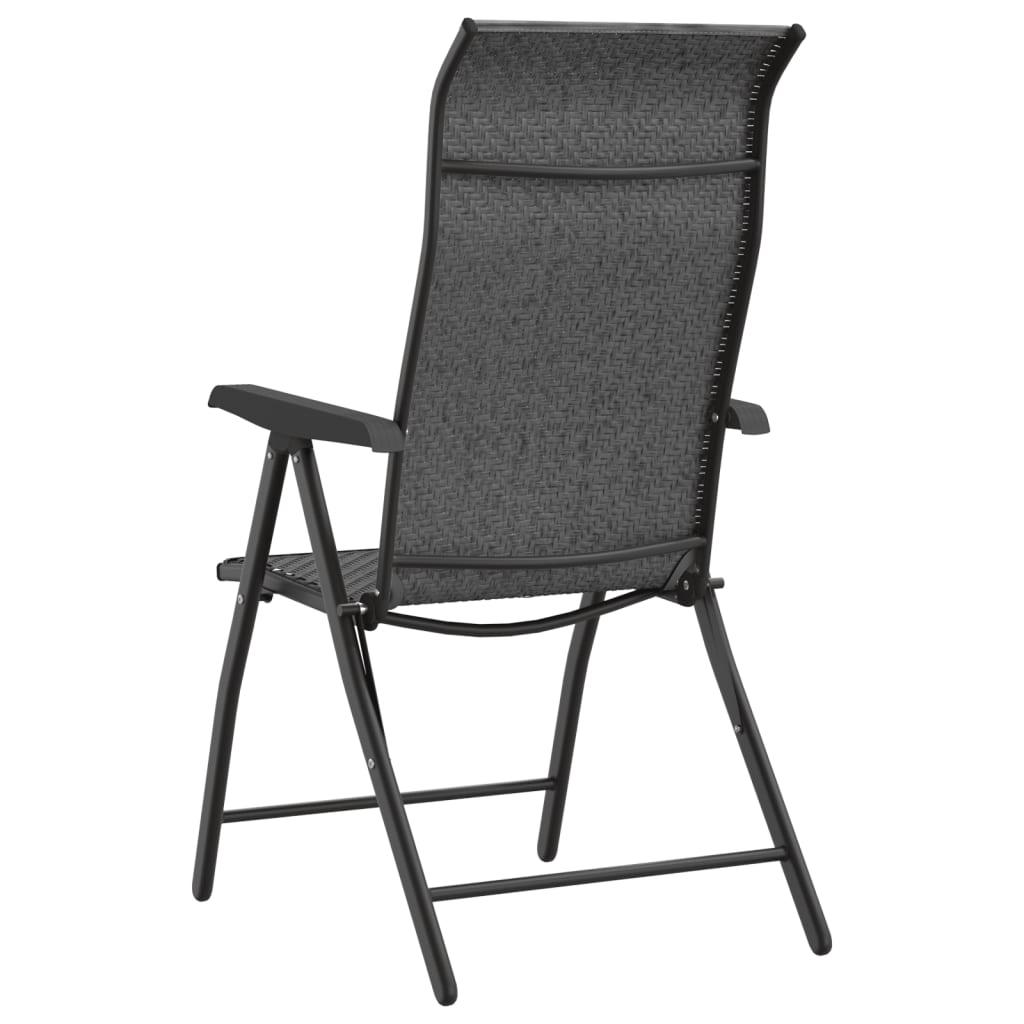 Havestole 2 stk. foldbar polyrattan grå