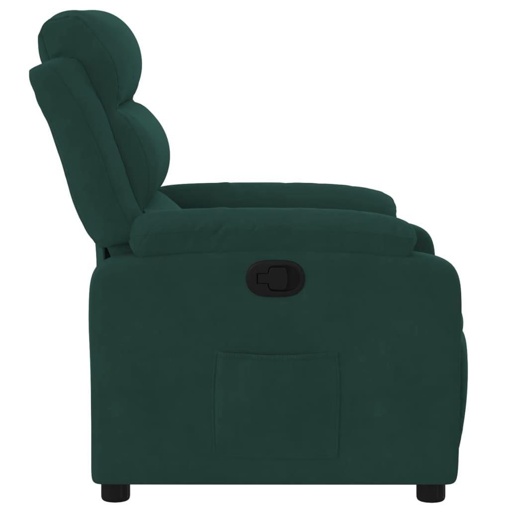 Lænestol velour mørkegrøn