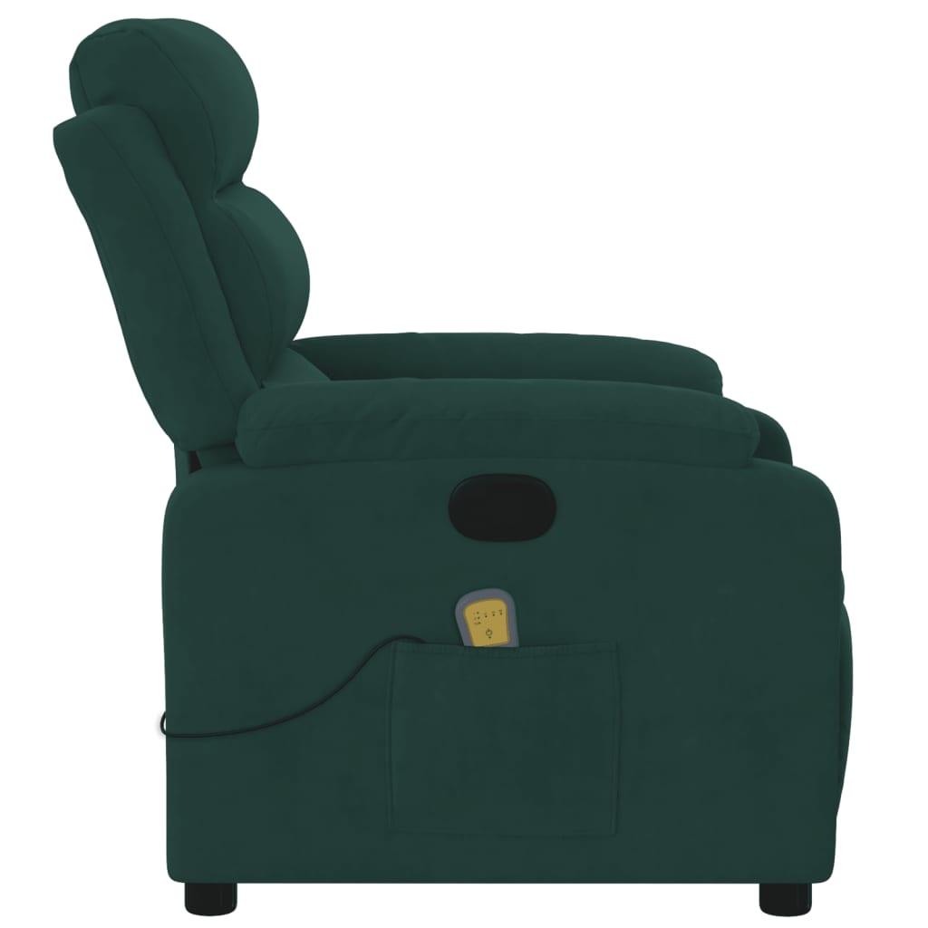 Massagestol velour mørkegrøn