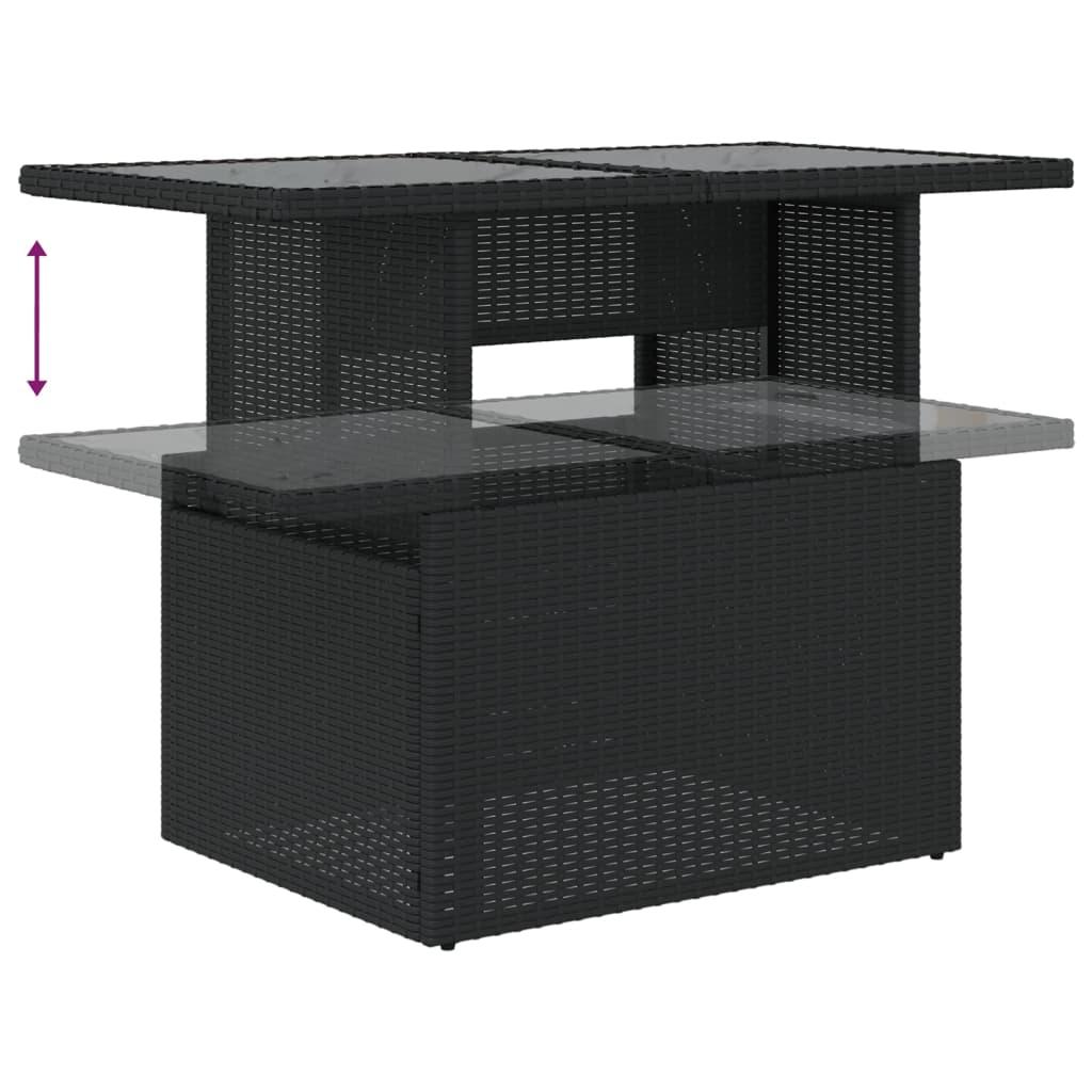 Sofasæt til haven 6 dele med hynder polyrattan sort