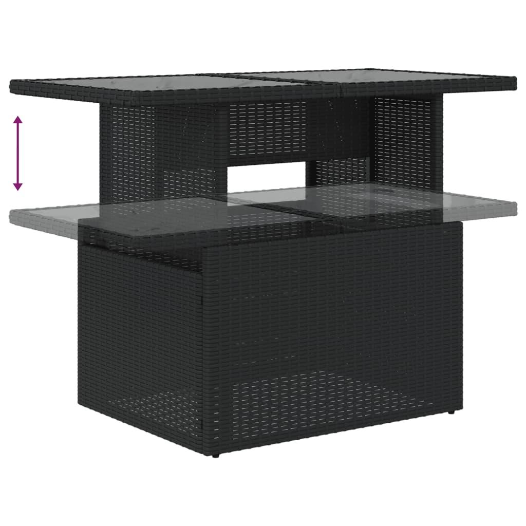 Sofasæt til haven 6 dele med hynder polyrattan sort