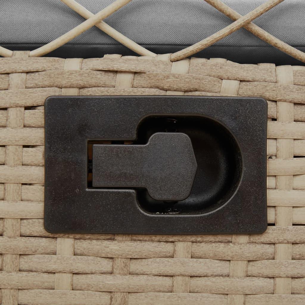 Havestole 2 stk. med lænefunktion polyrattan beige