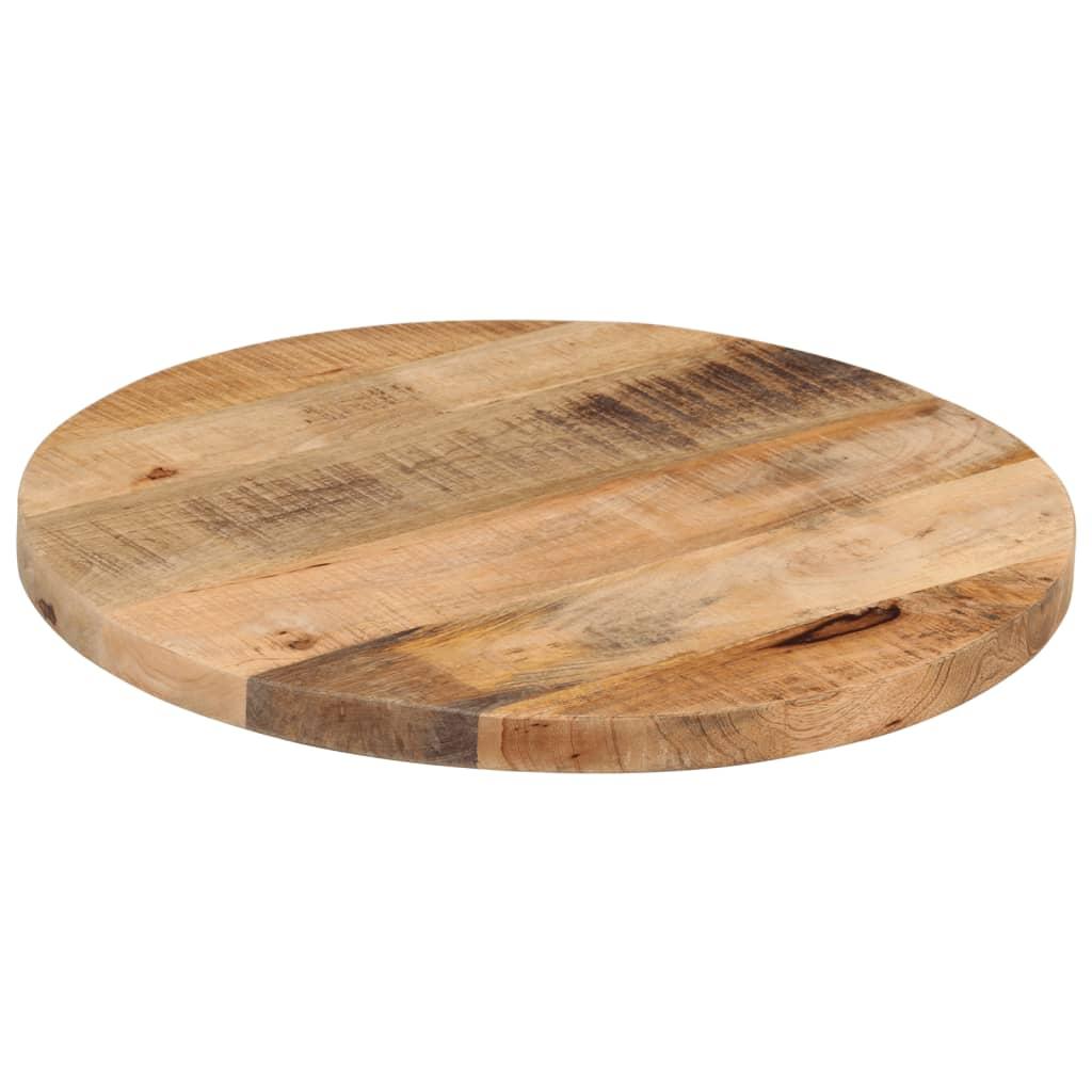 Bordplade Ø40x2,5 cm rund massivt ru mangotræ