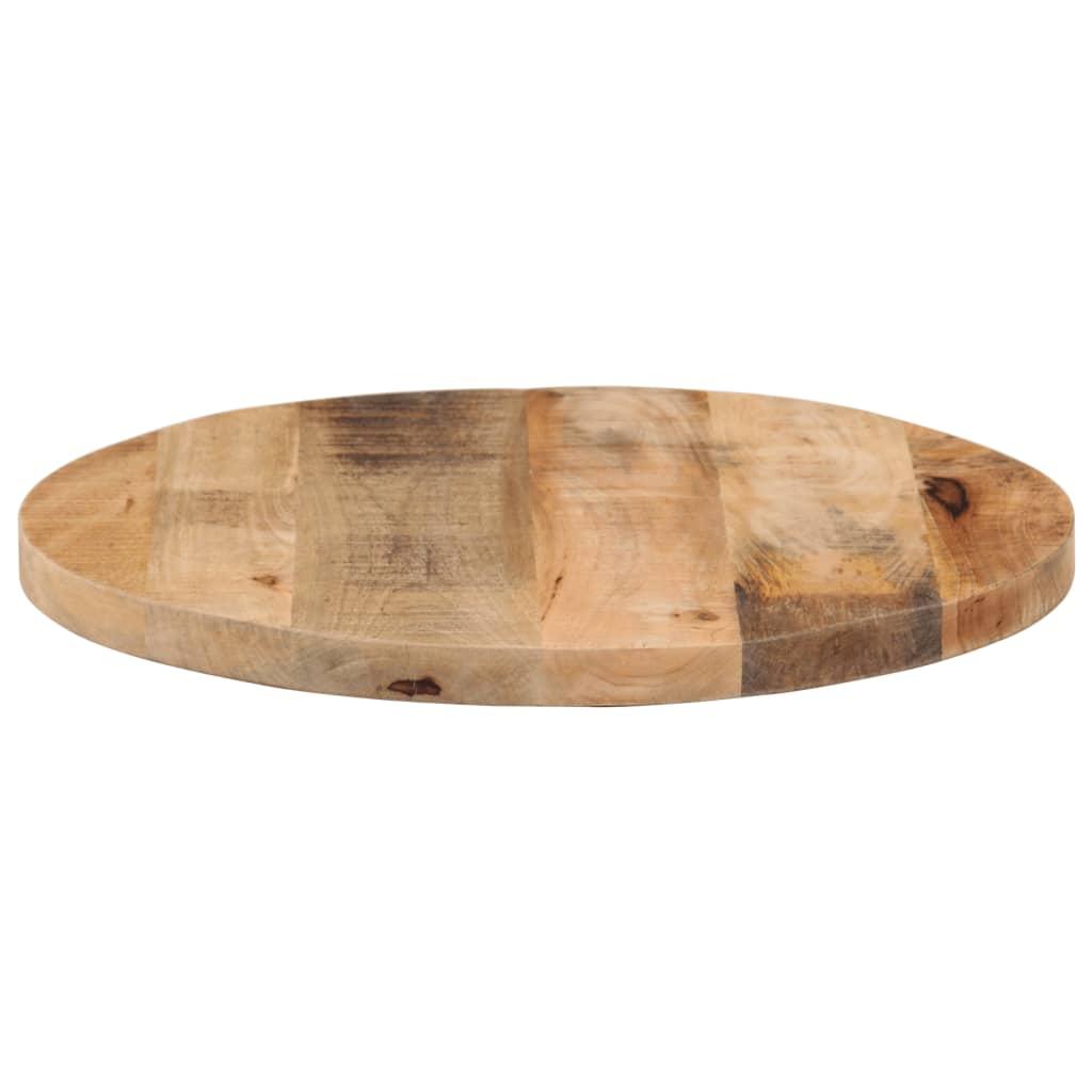 Bordplade Ø40x2,5 cm rund massivt ru mangotræ
