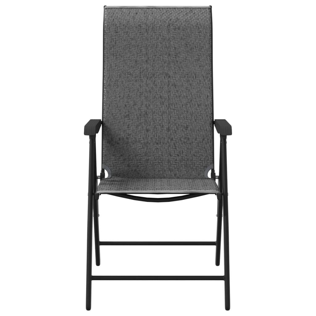 Havestole 8 stk. foldbar polyrattan grå