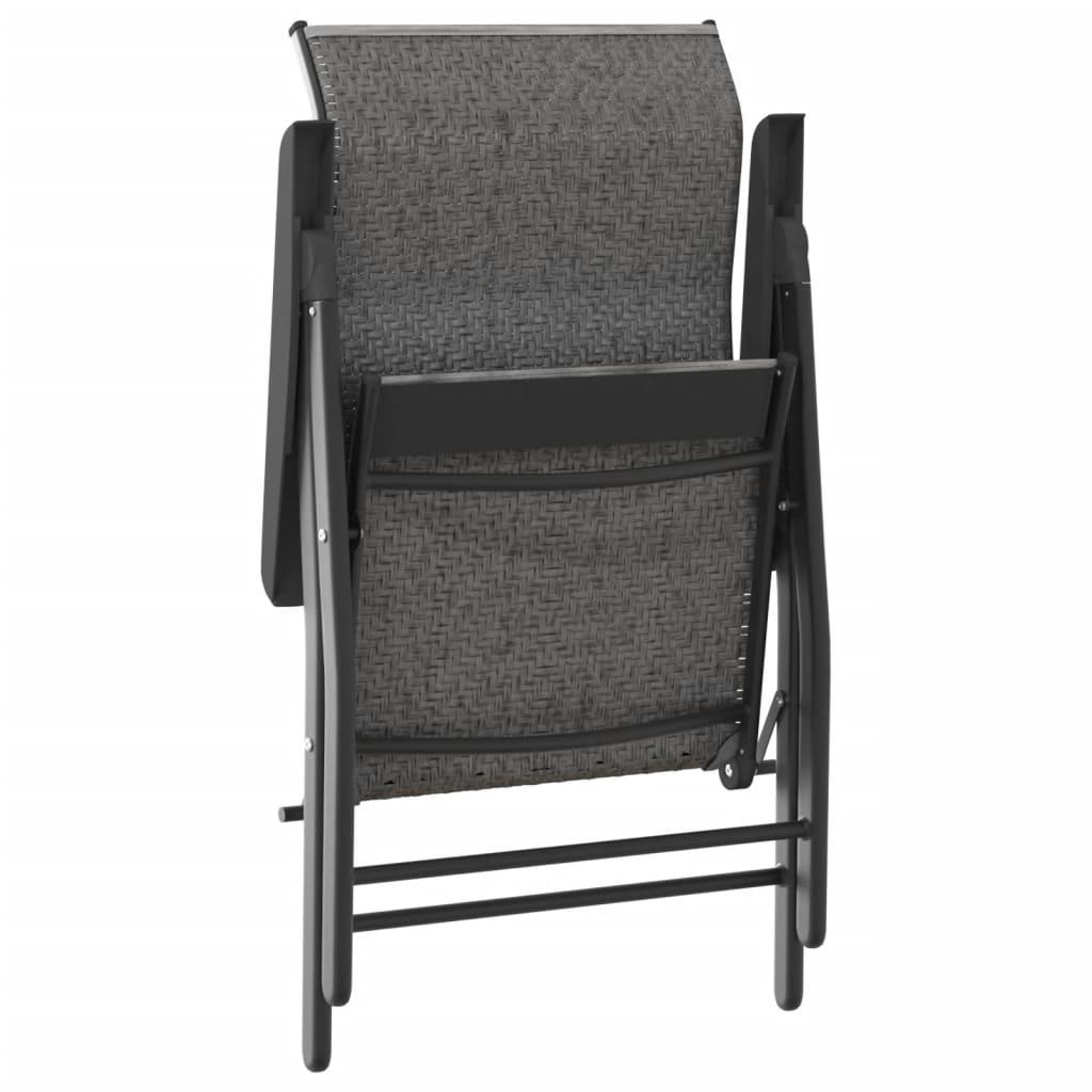 Havestole 8 stk. foldbar polyrattan grå