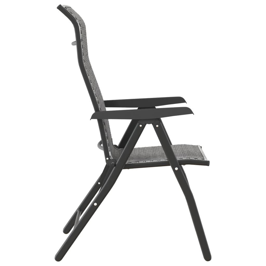 Havestole 8 stk. foldbar polyrattan grå