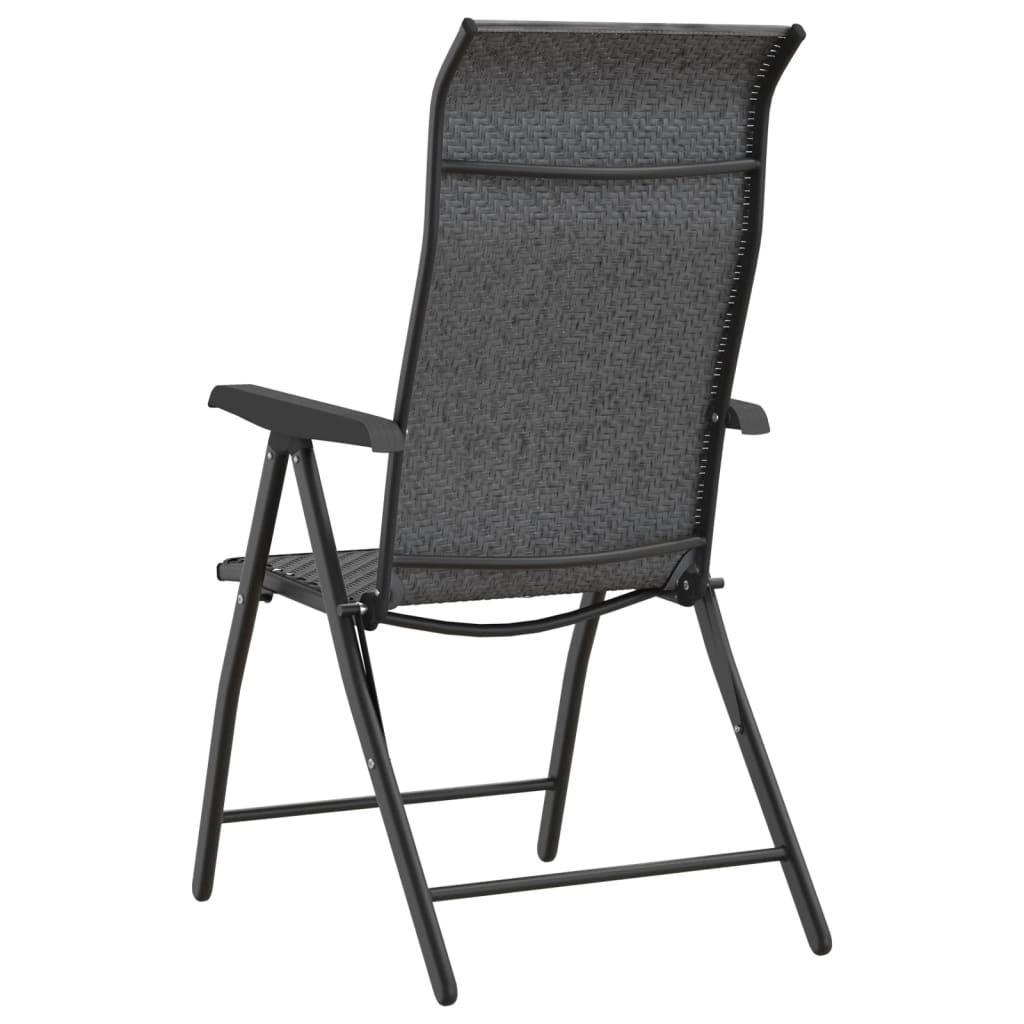Havestole 8 stk. foldbar polyrattan grå