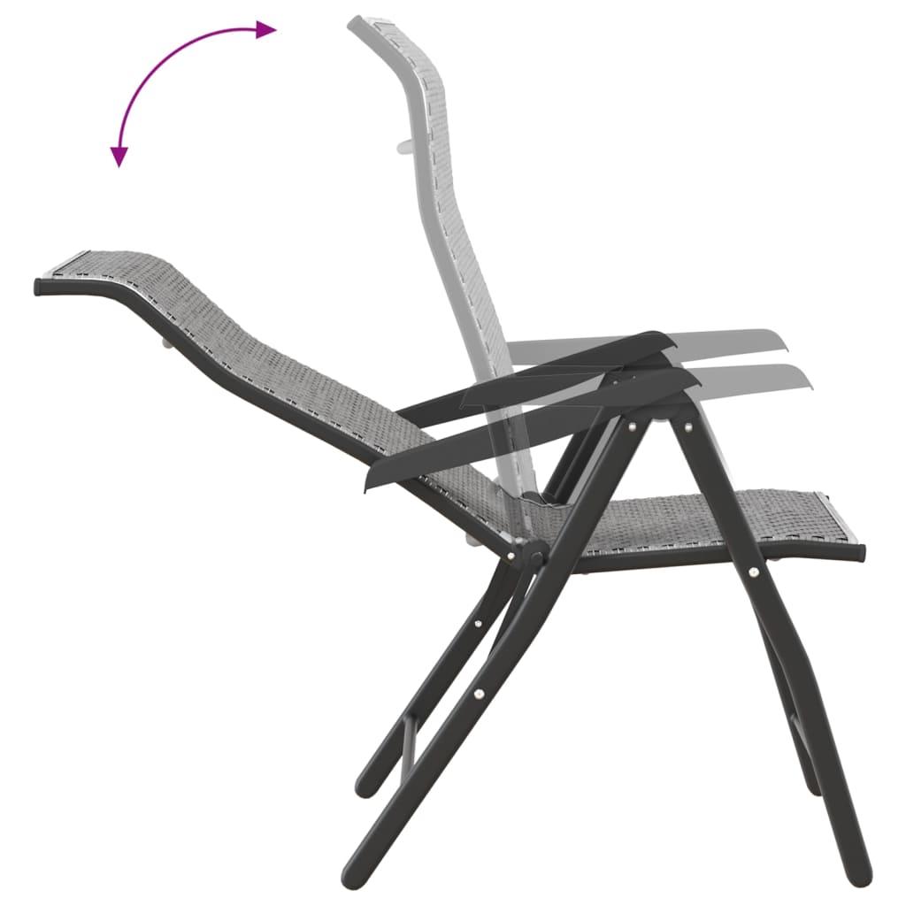 Havestole 8 stk. foldbar polyrattan grå