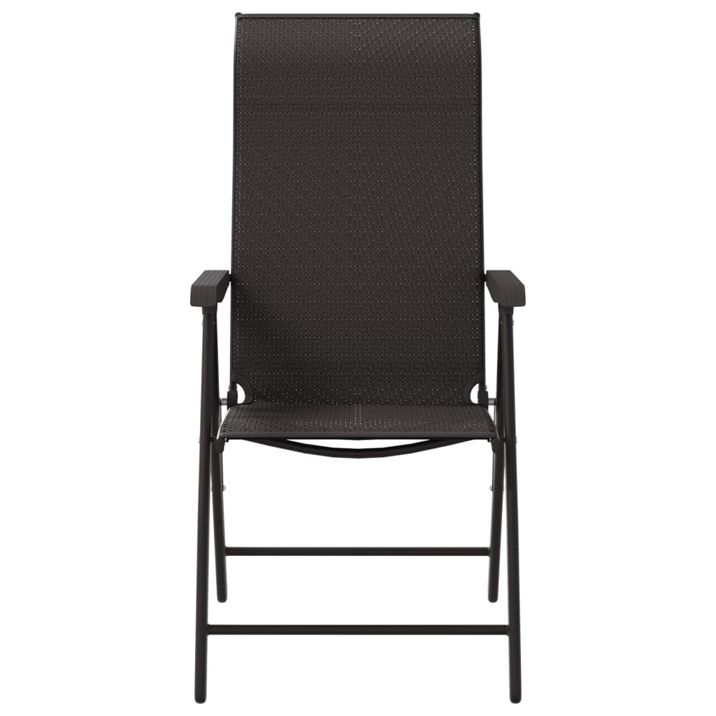 Havestole 8 stk. foldbar polyrattan sort