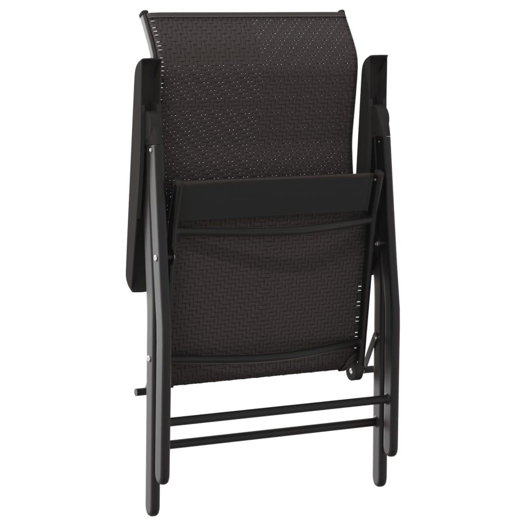 Havestole 8 stk. foldbar polyrattan sort