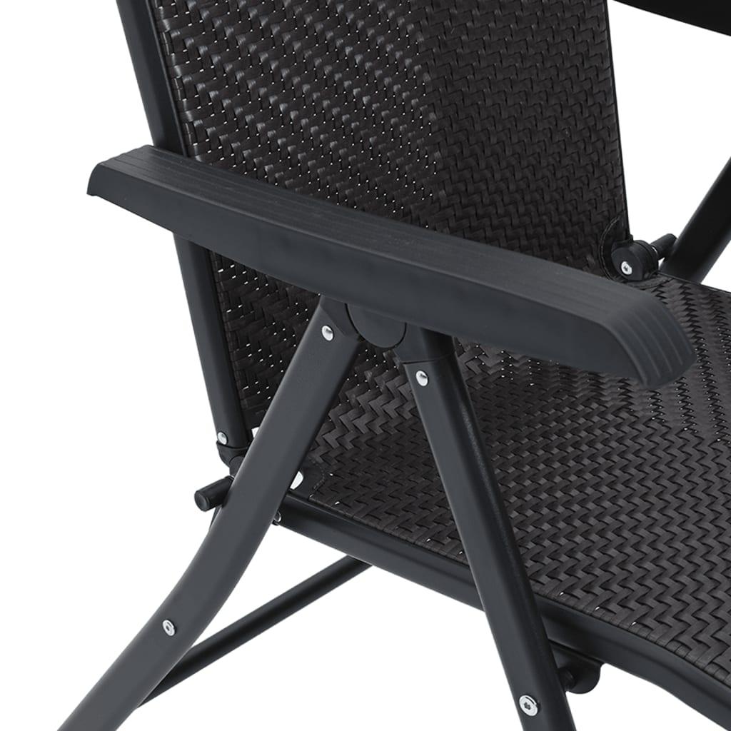 Havestole 8 stk. foldbar polyrattan sort