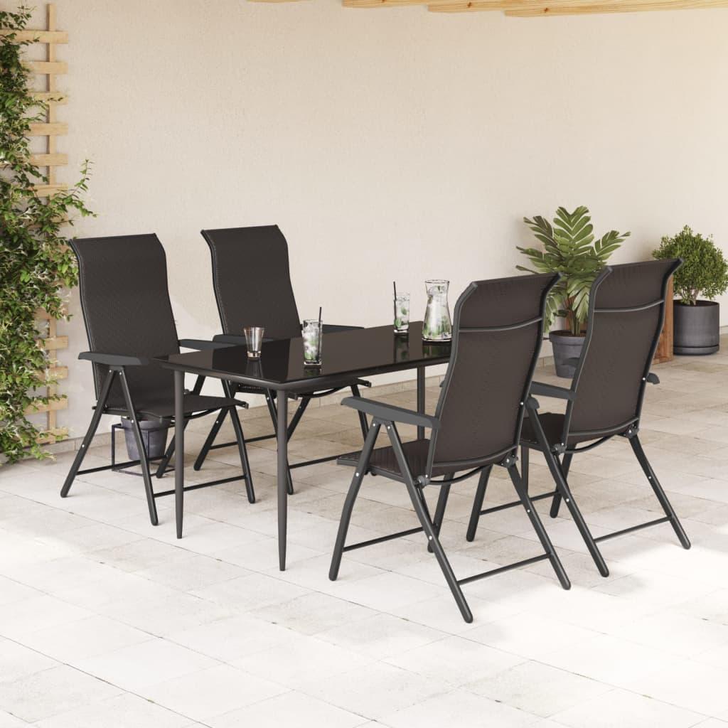 Havestole 4 stk. foldbar polyrattan sort