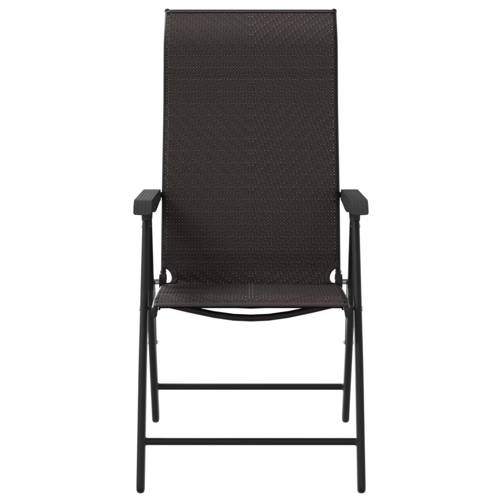 Havestole 4 stk. foldbar polyrattan sort