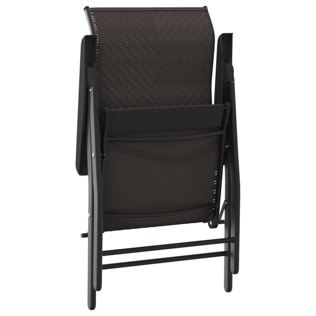 Havestole 4 stk. foldbar polyrattan sort
