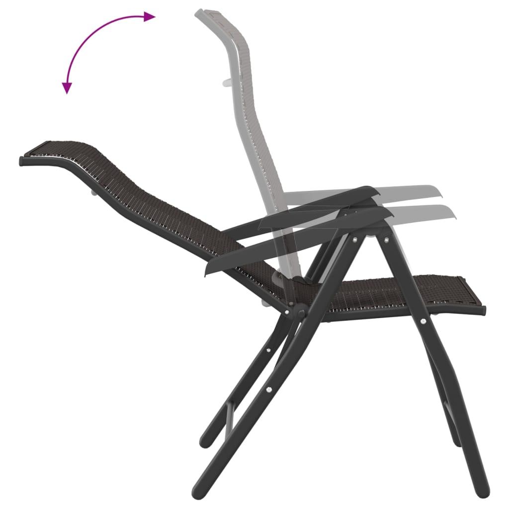 Havestole 4 stk. foldbar polyrattan sort