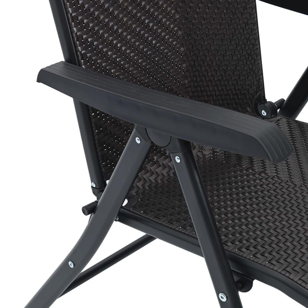 Havestole 4 stk. foldbar polyrattan sort