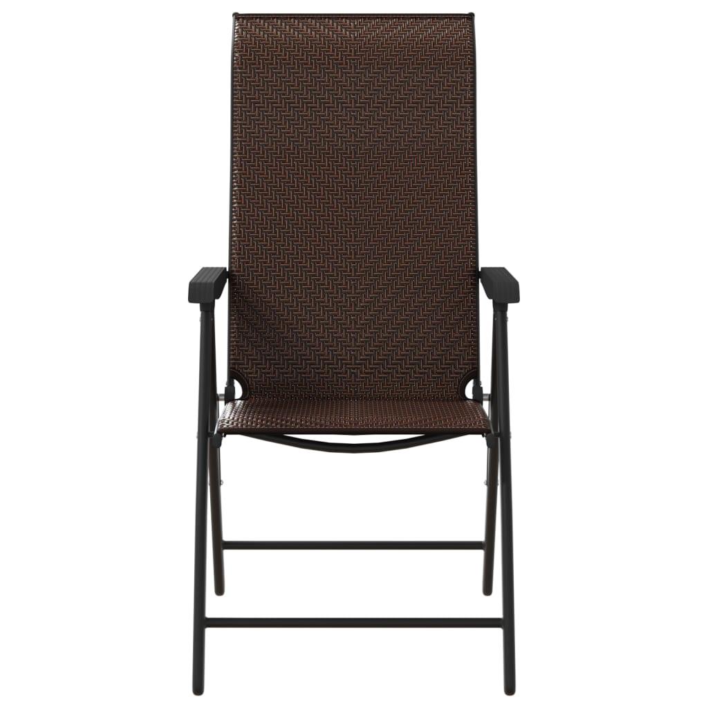 Havestole 4 stk. foldbar polyrattan brun