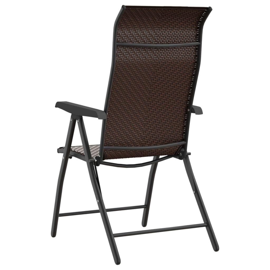 Havestole 4 stk. foldbar polyrattan brun