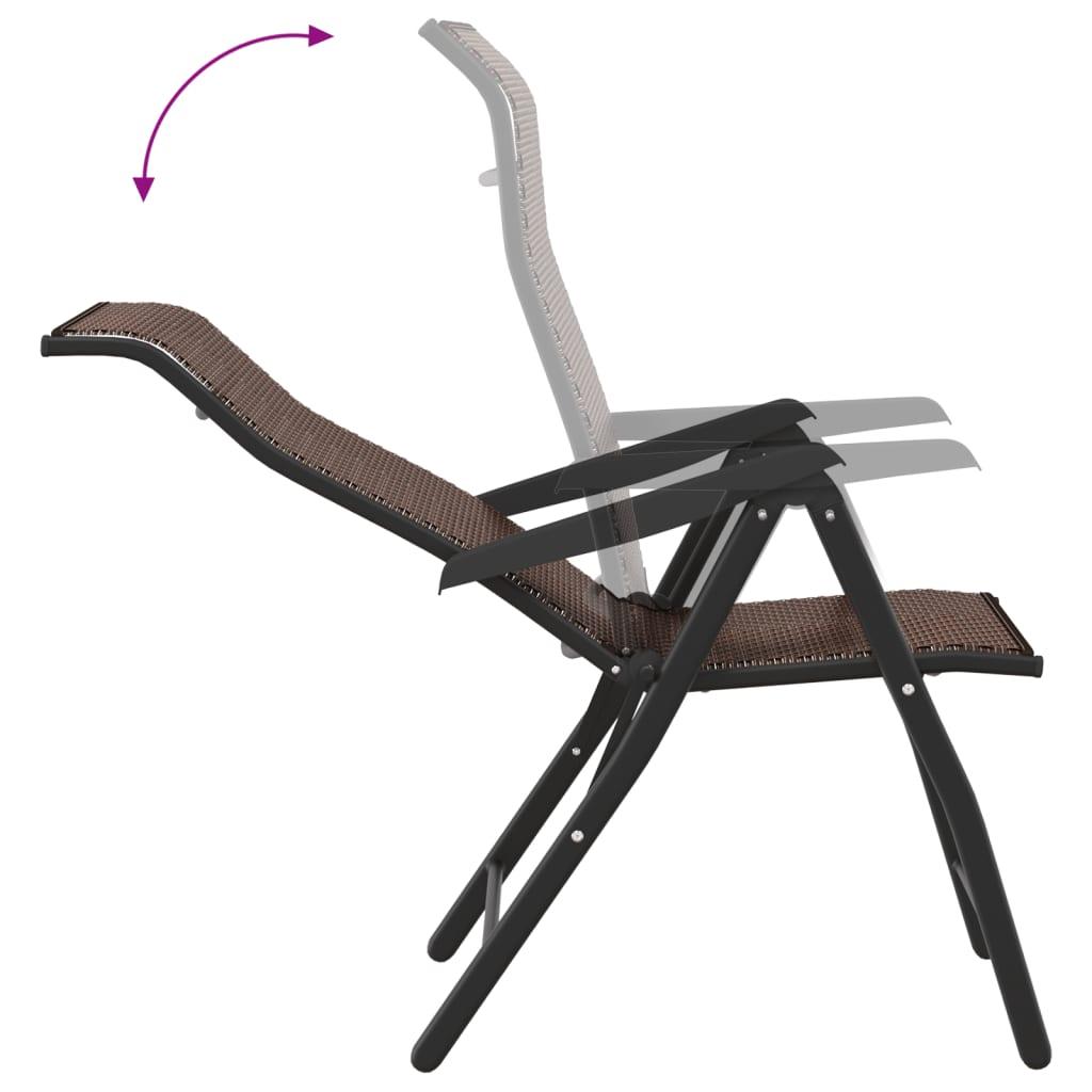 Havestole 4 stk. foldbar polyrattan brun
