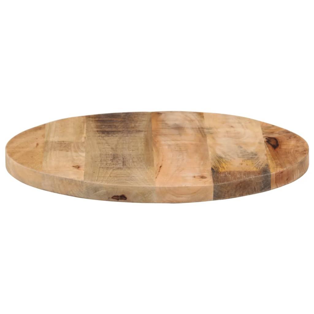 Bordplade Ø50x2,5 cm rund massivt ru mangotræ