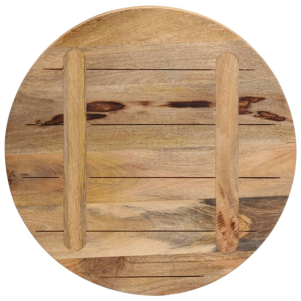 Bordplade Ø50x2,5 cm rund massivt ru mangotræ