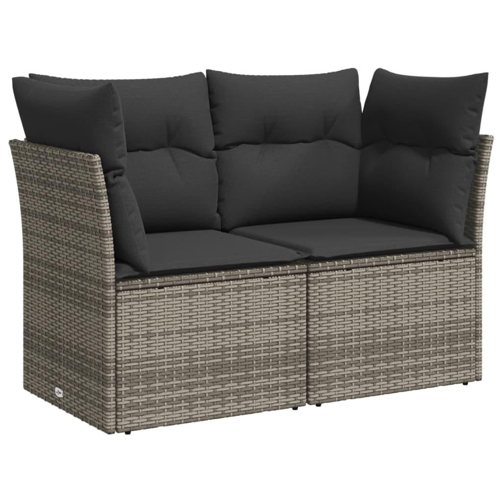 Sofasæt til haven 10 dele med hynder polyrattan grå