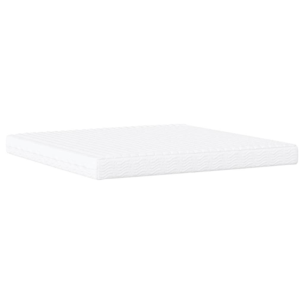Seng med madras 200x200 cm kunstlæder hvid og sort