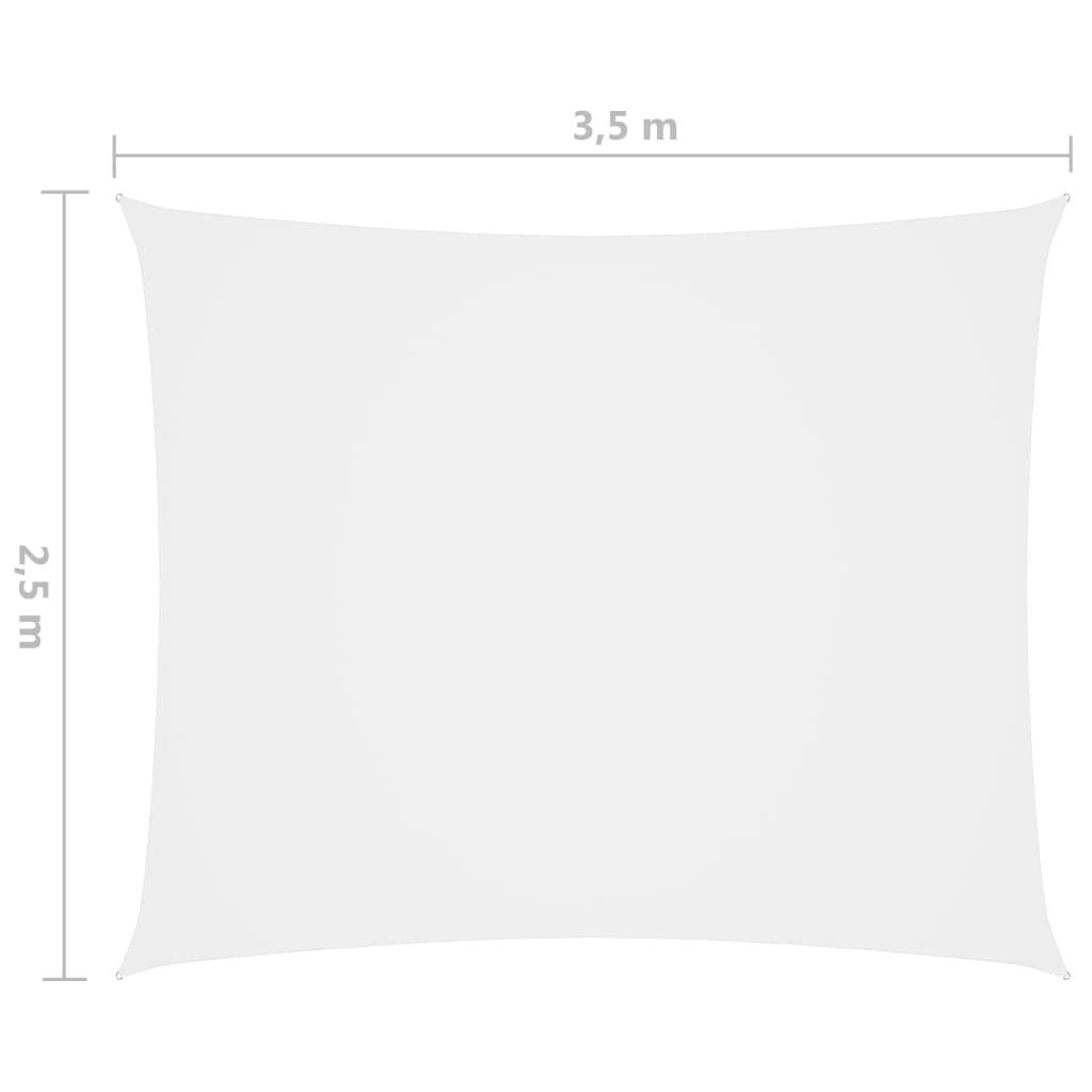 Solsejl 2,5x3,5 m rektangulær oxfordstof hvid