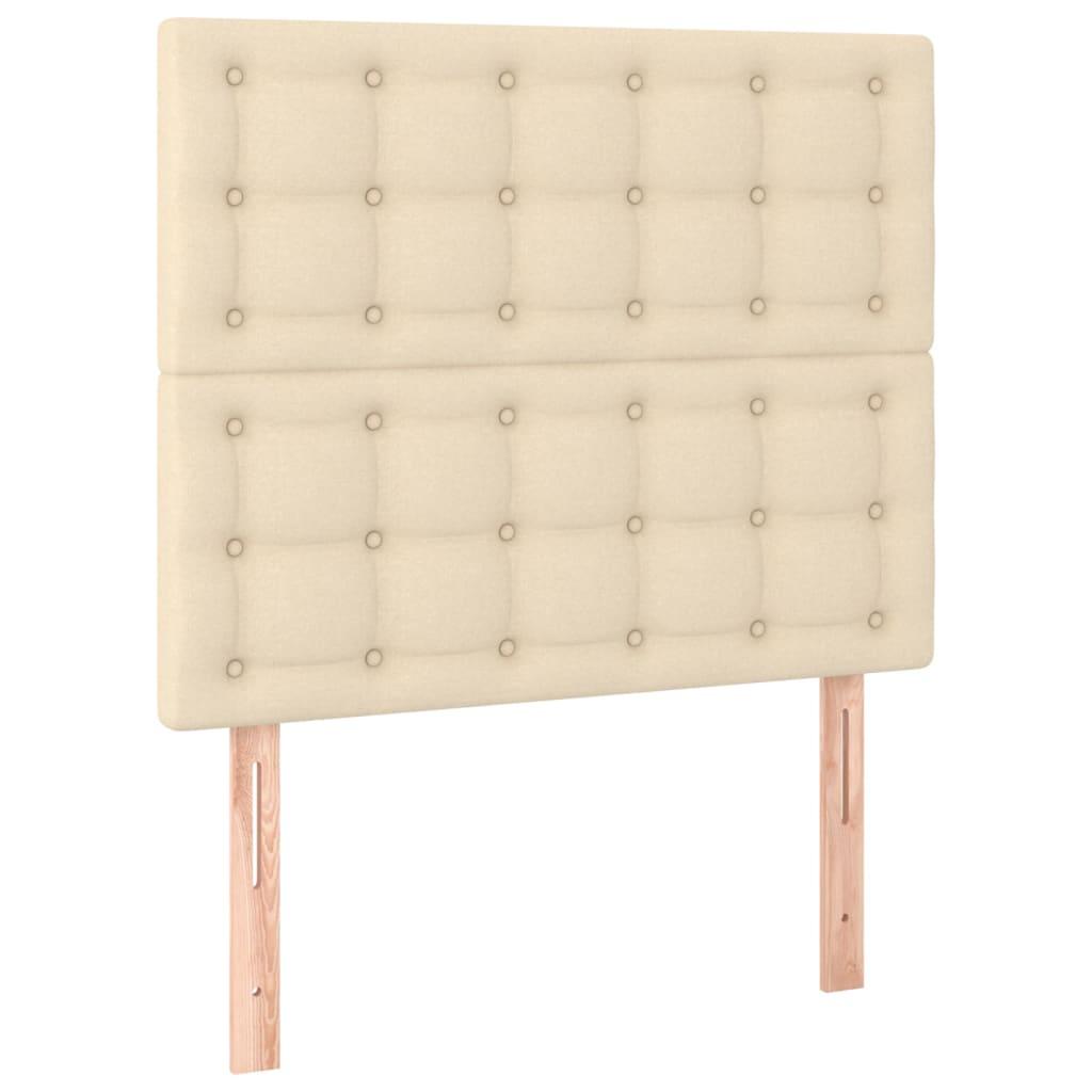Sengegavle 2 stk. 100x5x78/88 cm stof cremefarvet