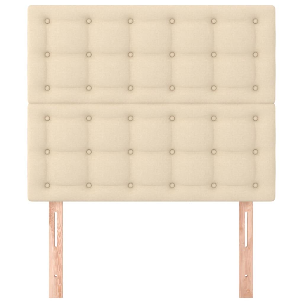 Sengegavle 2 stk. 100x5x78/88 cm stof cremefarvet