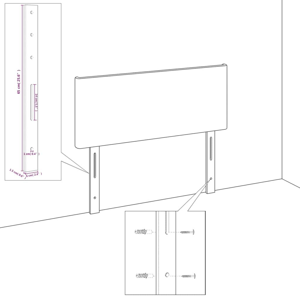 Sengegavle 2 stk. 100x5x78/88 cm stof cremefarvet