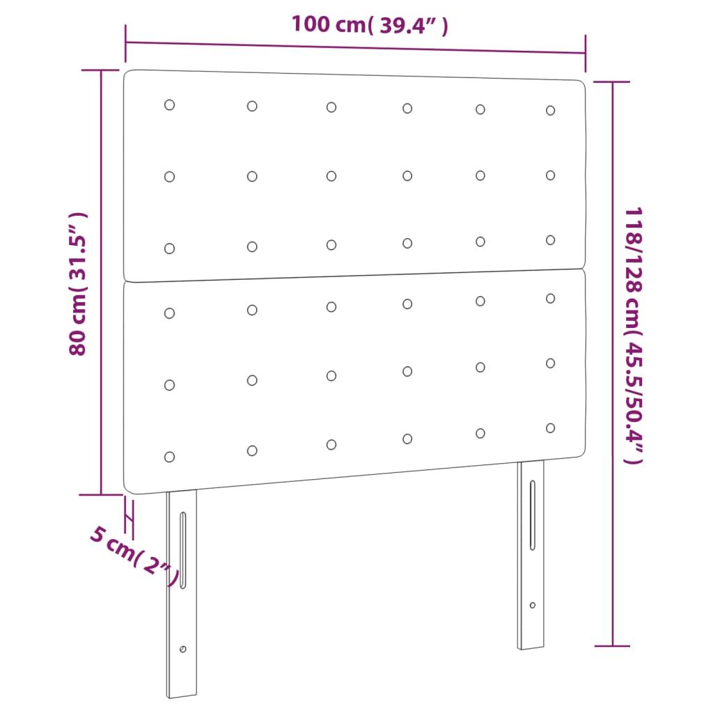 Sengegavle 2 stk. 100x5x78/88 cm stof cremefarvet