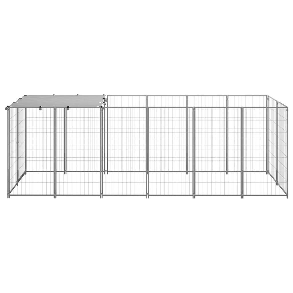 Hundeløbegård 330x110x110 cm stål sølvfarvet