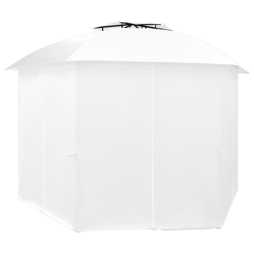 Havetelt med gardiner 360x312x265 cm 180 g/m² hvid