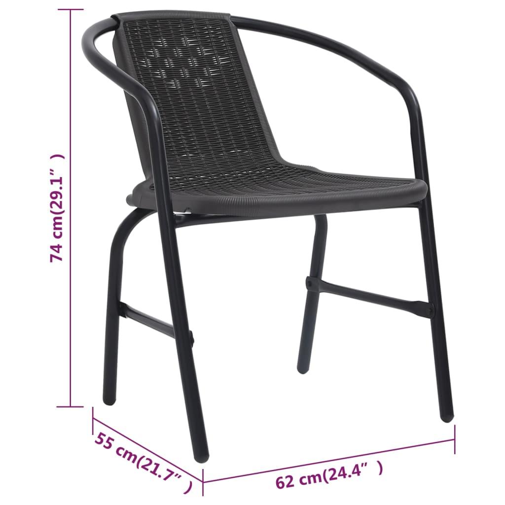 Havestole 4 stk. 110 kg plastikrattan og stål