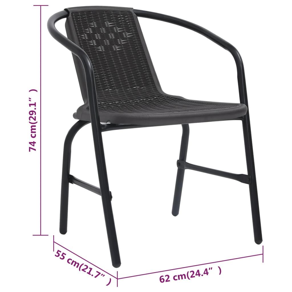 Havestole 8 stk. 110 kg plastikrattan og stål