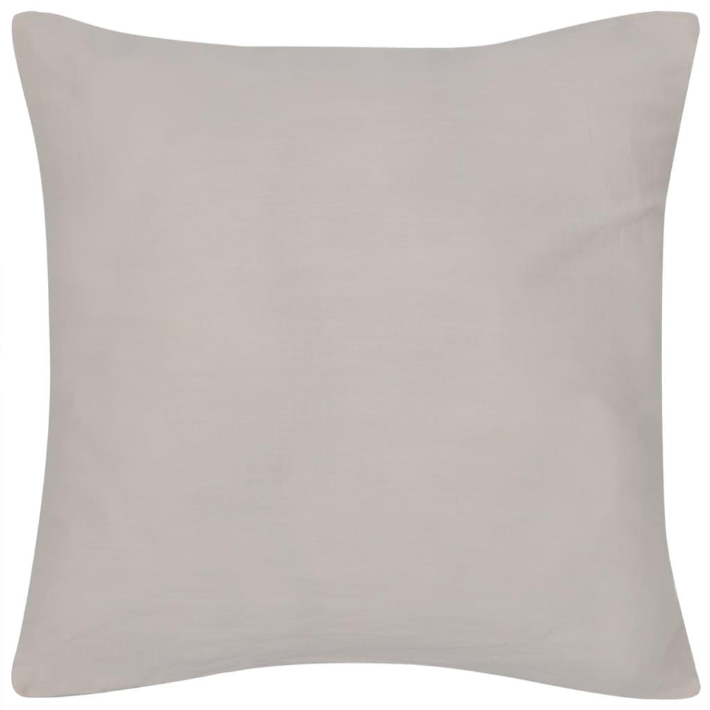 4 beige pudebetræk i bomuld 80 x 80 cm