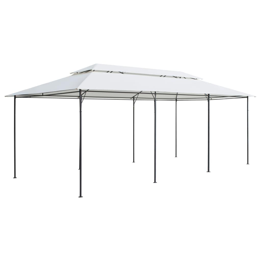 Pavillon med gardiner 600x298x270 cm 180g/m² hvid